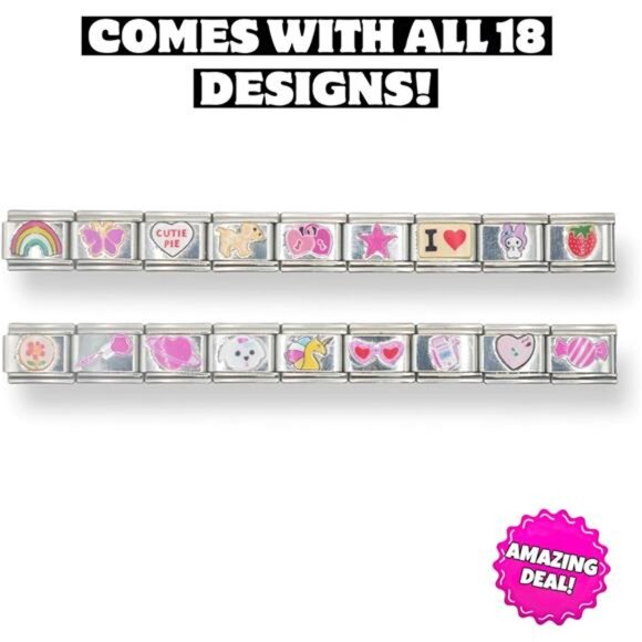 Full 18 Charm Italian Charm Bracelet - Picture 5 of 7